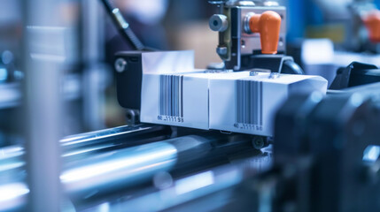 Delivery label printing on a packaging line reflects efficiency, precision, and organization during a busy shipping day