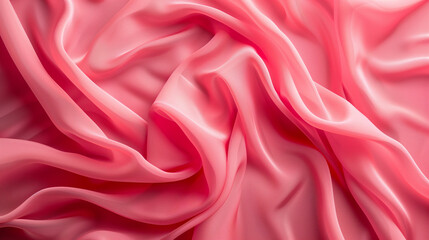Obraz premium Soft pink silk fabric draped elegantly, showcasing smooth texture and subtle sheen under natural light in a cozy indoor setting