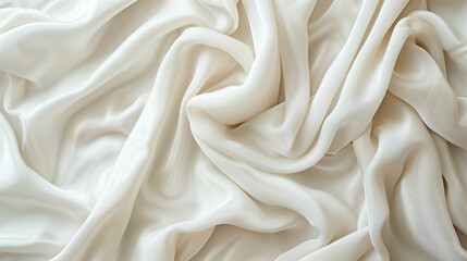 Obraz premium Elegant white fabric draped artistically on a surface, showcasing soft texture and gentle folds illuminated by natural light