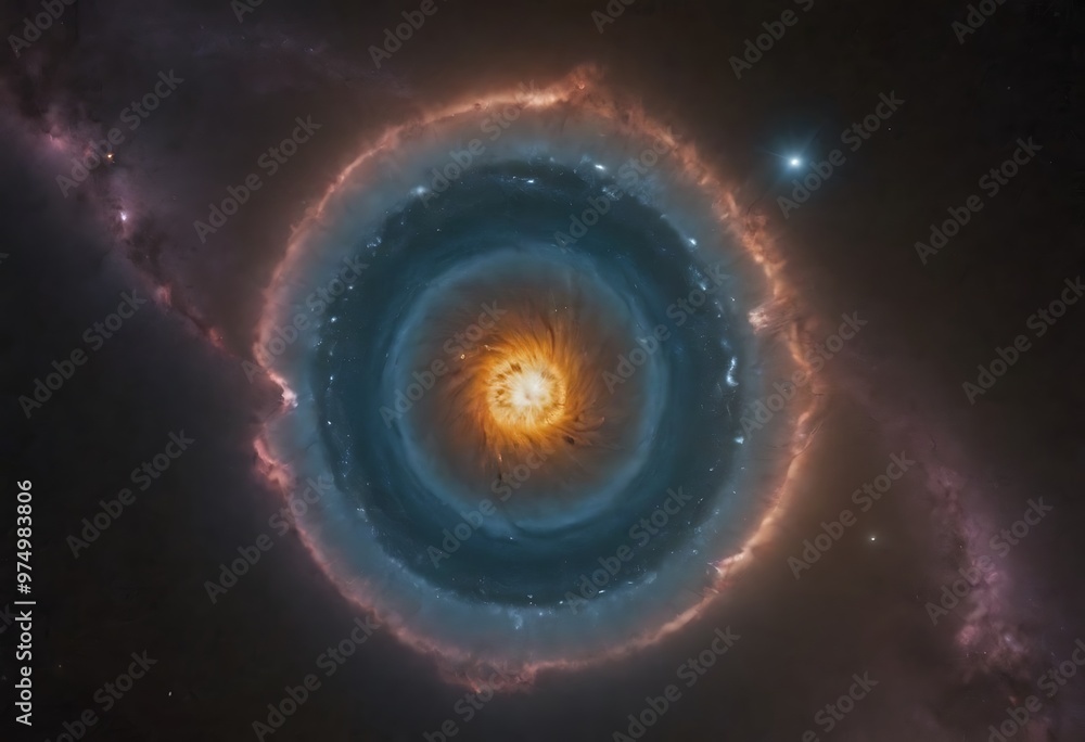 Wall mural the remnants of a supernova, with debris clouds and intense streams of particles racing away from th