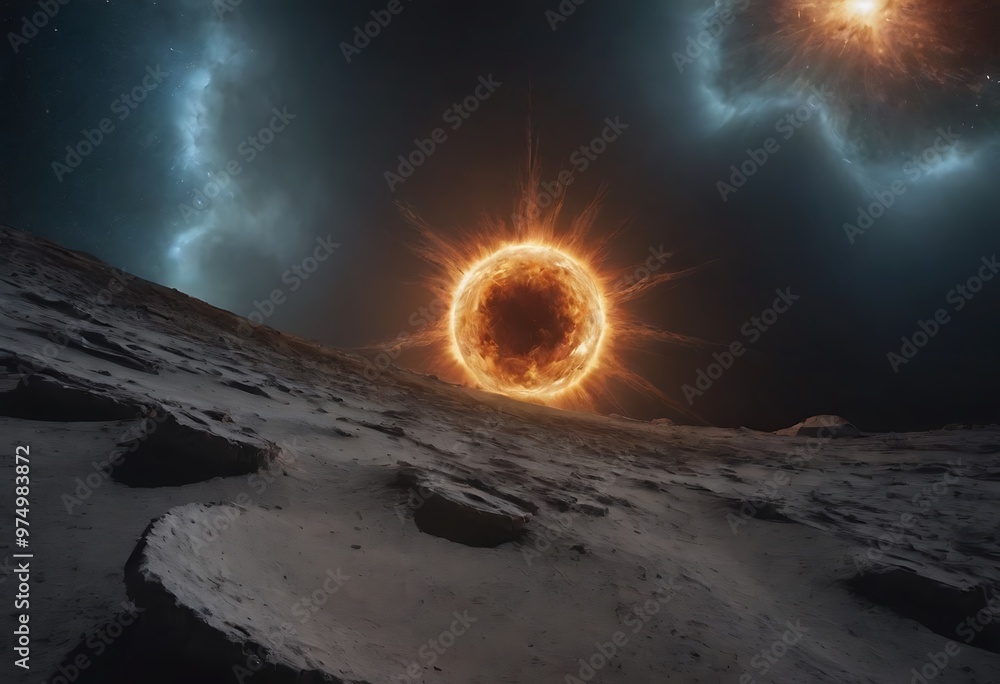 Canvas Prints the remnants of a supernova, with debris clouds and intense streams of particles racing away from th