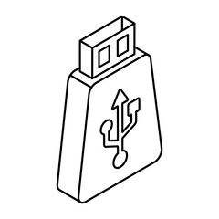 A trendy design icon of usb