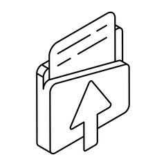 A colored design icon of upload folder