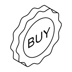 Creative design icon of buy tag