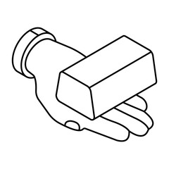 Modern design icon of gold bar