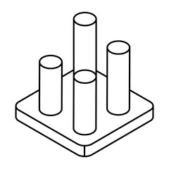 A flat design icon of data analysis