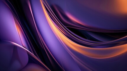 Obraz premium Abstract background with flowing purple and orange lines, creating a dynamic and elegant design.