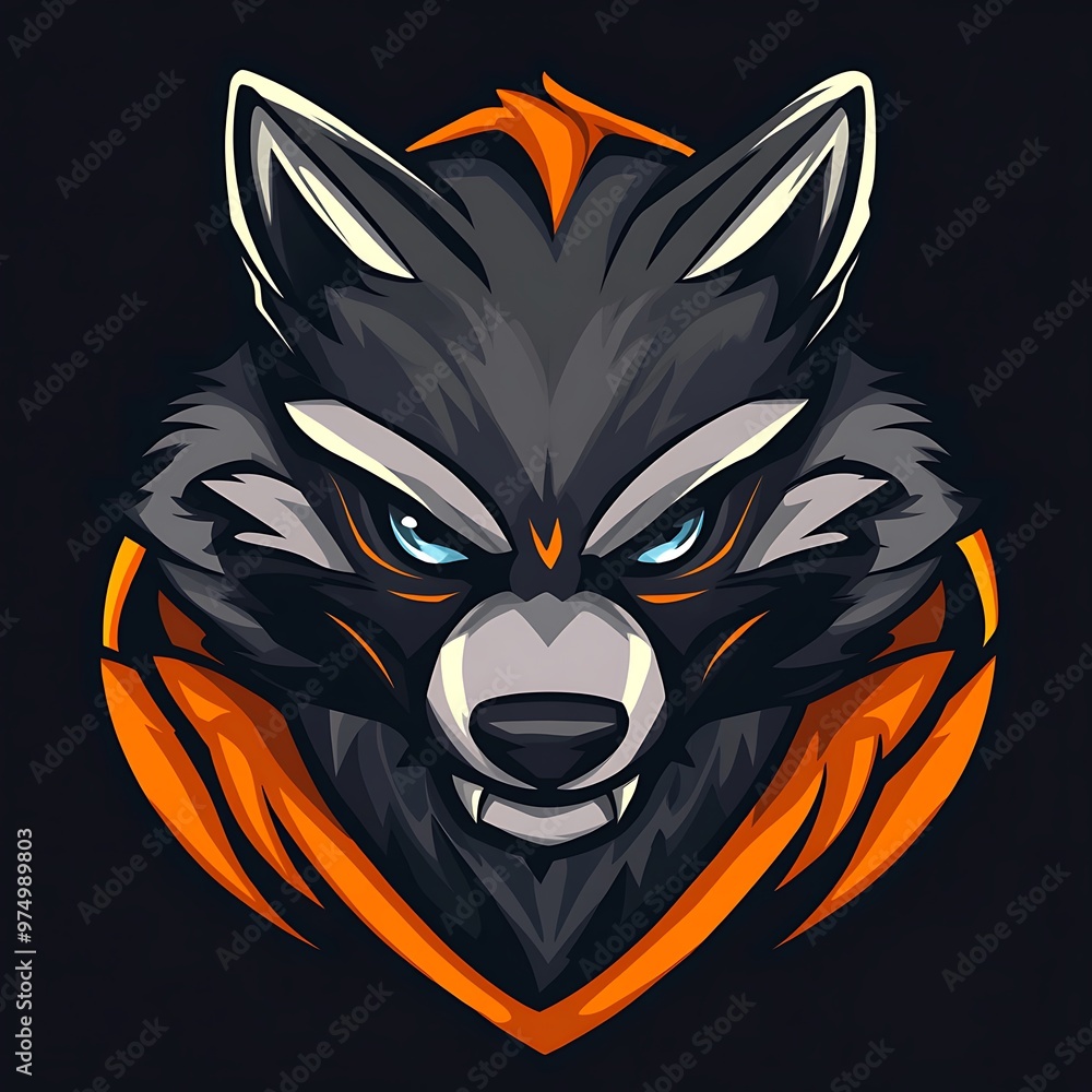 Canvas Prints Aggressive wolf mascot logo design for gaming team or brand