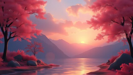 beautiful landscape on valentine's day