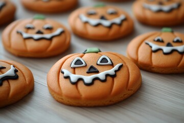 Halloween pumpkin shaped cookies. Bakery. Bake. Cookies. 	