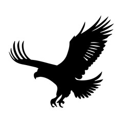 Eagle silhouette on transparent background