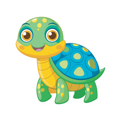 Obraz premium Adorable Turtle Character Design and Colorful Happy Turtle Graphic for Kids