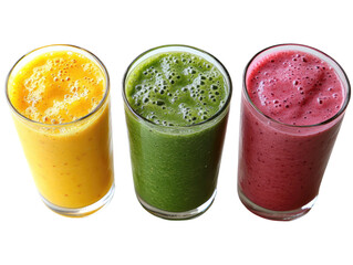 Colorful smoothies in glasses