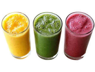Colorful smoothies in glasses