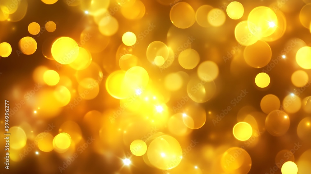 Sticker Abstract Golden Bokeh Background for Celebration, Luxury and Festive Designs