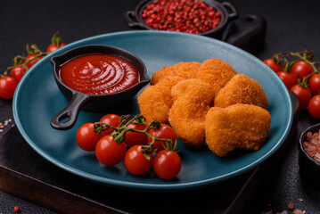 fried chicken pane chicken breast fillets isolated on white background