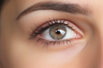 Obraz premium A woman is delicately applying contact lenses to her brown eyes, focusing on her eye health and enhancing her appearance. The high detail captures the precision involved in this activity