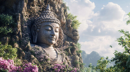 bodhisattva lord buddha statue monk meditating buddhism culture religion