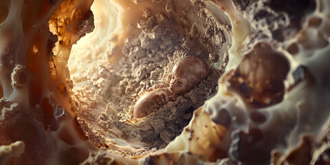 Obraz premium Close-Up Microscopic View of Embryonic Cell Structure in Scientific and Medical Research
