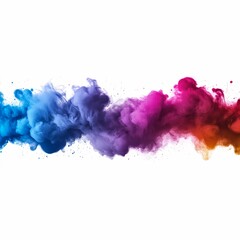 Fototapeta premium Colorful powder explosions isolated on a white background