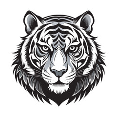 High-Resolution Tiger Head Vector for Print and Web and Detailed Tiger Head Illustration for Logos and Branding