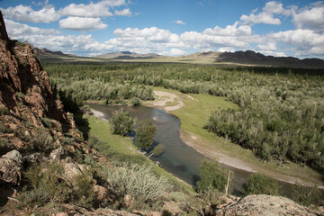 Beautiful colored landscape tourism hobby. Mongolia.