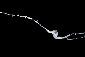 milk or white liquid splash on white background.