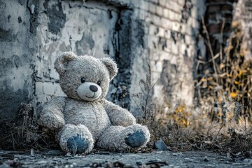 Forgotten Teddy Bear in an Abandoned Place