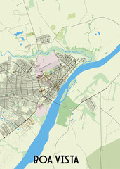 Boa Vista Brazil map poster art