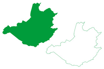 Ico municipality (Ceará state, Municipalities of Brazil, Federative Republic of Brazil) map vector illustration, scribble sketch Icó map