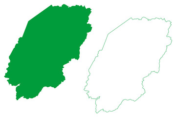 Independencia municipality (Ceará state, Municipalities of Brazil, Federative Republic of Brazil) map vector illustration, scribble sketch Independencia map