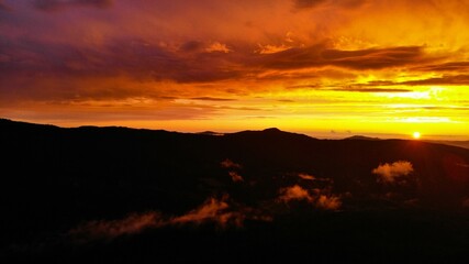 beautiful sunset over the mountains