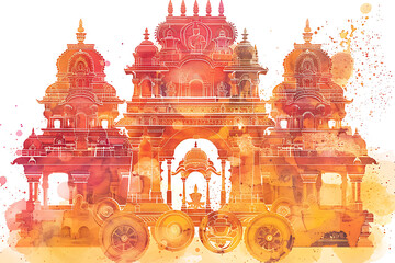 illustration of Jagannath Temple a Hindu temple dedicated to Jagannath, a form of Vishnu in Puri in the state of Odisha, 