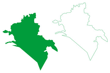 Fototapeta premium Guaramiranga municipality (Ceará state, Municipalities of Brazil, Federative Republic of Brazil) map vector illustration, scribble sketch Guaramiranga map