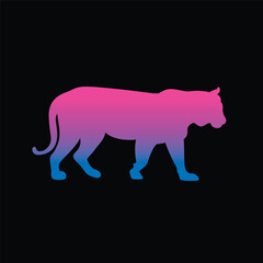 The silhouette of a giraffe. Original vector illustration in vintage style.