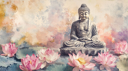 bodhisattva lord buddha statue monk meditating buddhism culture religion