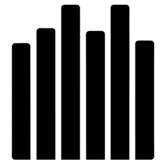 Obraz premium A collection of vertical black bars of different heights stands out against a white background symbolizing a minimalist and modern art concept