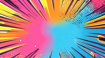 Blank Colorful Comic Background. AI generated illustration