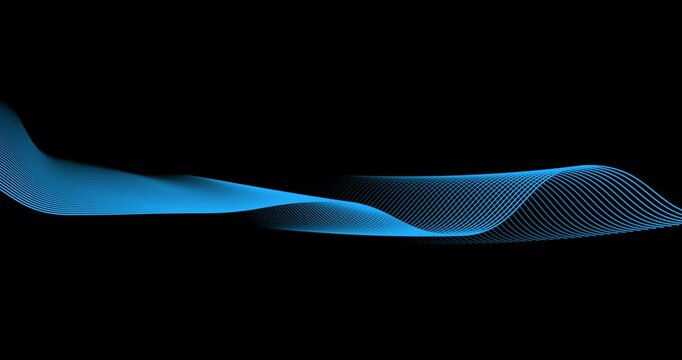 curved wavy lines tech futuristic motion background. dynamic abstract line waving loop line. Metaverse Abstract Seamless wave abstract lines stream 4K background loop