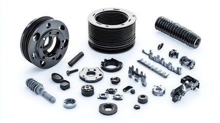 Fototapeta premium Car Parts 3D Illustration. AI generated illustration