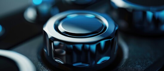 Main Power Button Knob Concept Macro Strong Selective Focus