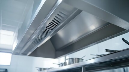 Fototapeta premium Industrial Kitchen Exhaust Hood. AI generated illustration