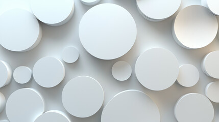 Geometric White Circles in Minimalist Design