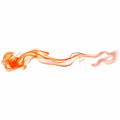 Set of orange smoke, fiery flames on a white background