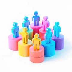 people group team figures colorful unity community collaboration diversity standing abstract organization arrangement leadership cooperation teamwork 