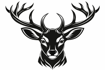 Fototapeta premium Deer head silhouette logo vector art illustration