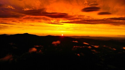 beautiful sunset over the mountains