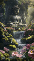 bodhisattva lord buddha statue monk meditating buddhism culture religion