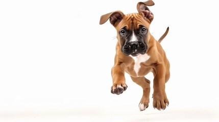 Obraz premium boxer puppy mid-jump