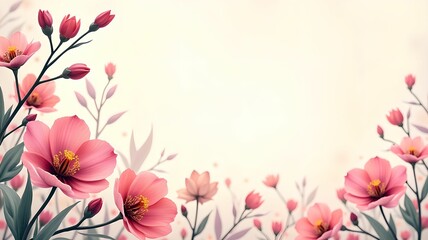 Beautiful floral spring banner for Mother's day, 8 March